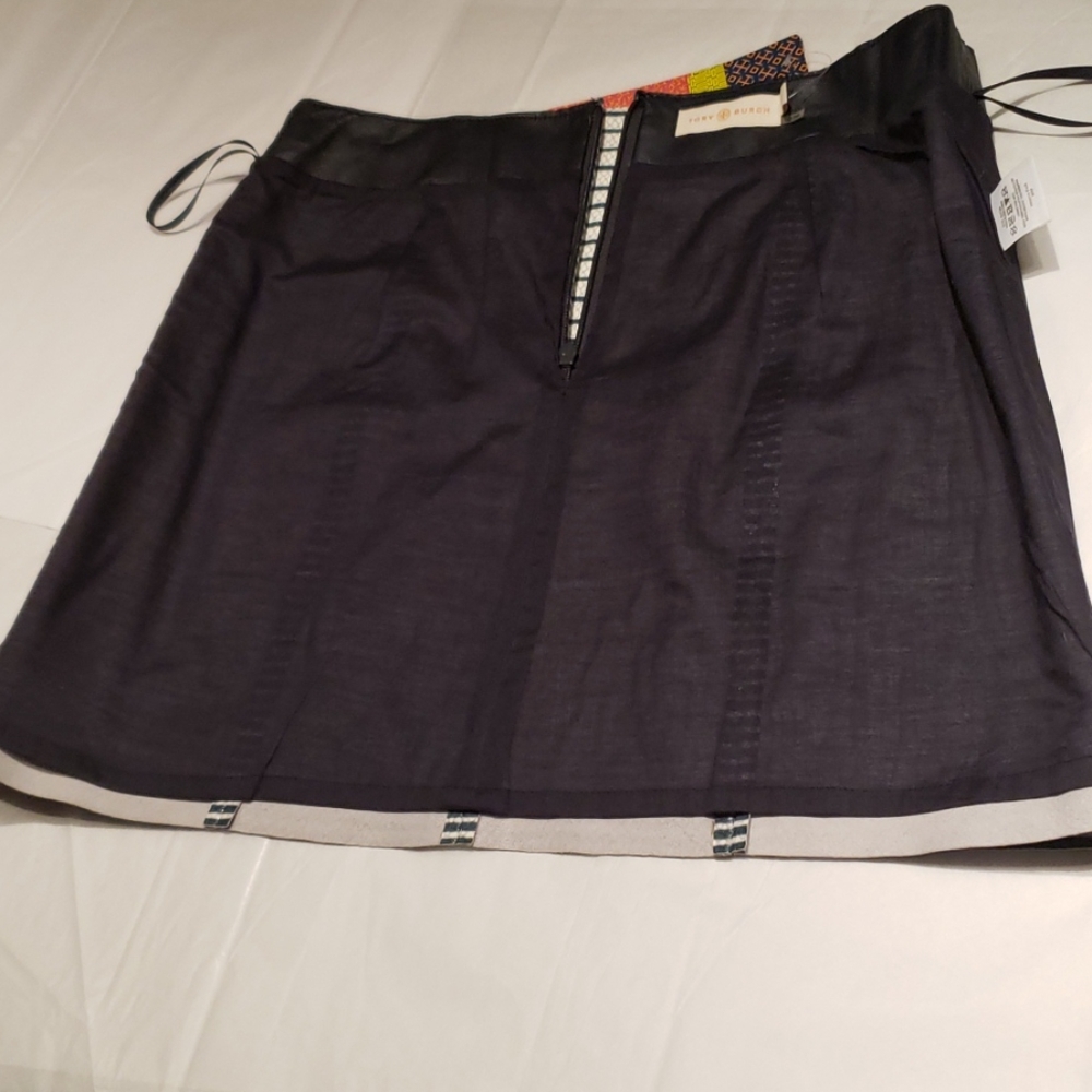 Tory Burch NEW Skirt Stripe Embossed Leather Mini NWT Women's 4 🎉HP🎉 - Picture 13 of 16